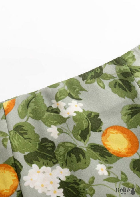 Faldas bohemias en verde jardín Madarin para mujer
