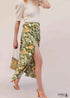 Faldas bohemias en verde jardín Madarin para mujer