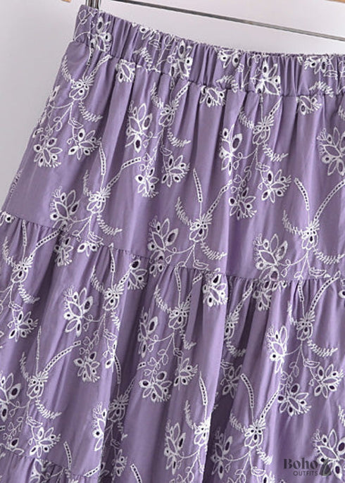 Faldas Boho Mariana en Encaje Blanco, Morado y Negro para Mujer