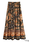 Boho Skirts in Maryam Black Gold Flower For Women