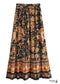 Boho Skirts in Maryam Black Gold Flower For Women