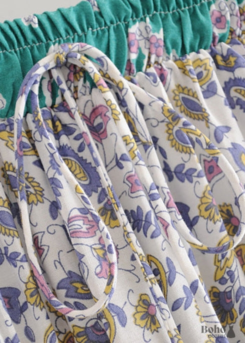 Boho Skirts in Paisley Green For Women