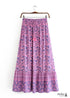 Faldas bohemias con estampado paisley en morado iris para mujer