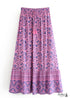 Faldas bohemias con estampado paisley en morado iris para mujer