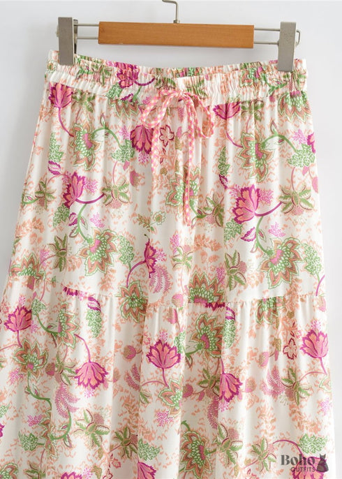 Boho Skirts in Pink India Rose For Women
