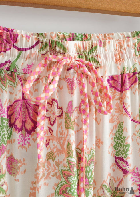 Boho Skirts in Pink India Rose For Women