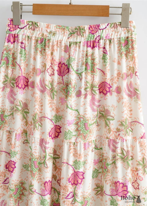 Boho Skirts in Pink India Rose For Women