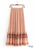 Faldas bohemias en rosa melón y pavo real para mujer