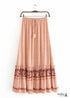 Faldas bohemias en rosa melón y pavo real para mujer