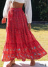 Boho Skirts in Red Crimson For Women