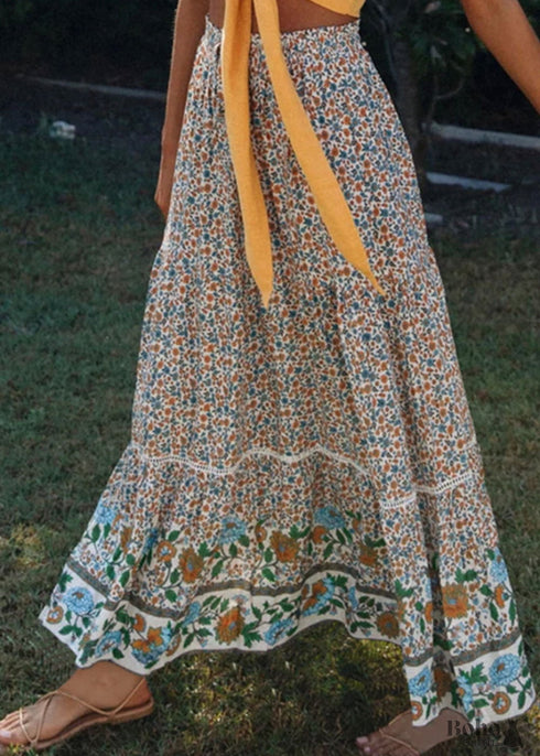 Boho Skirts in Red Crimson For Women