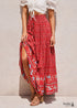 Boho Skirts in Red Crimson For Women