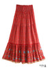 Boho Skirts in Red Crimson For Women