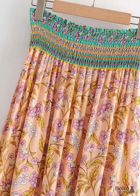Boho Skirts in Rose Pink Aurelia For Women