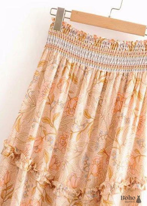 Boho Skirts in Rose Pink Old Rose For Women