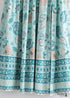 Boho Skirts in Smocked Waist, Bird Garden in Blue For Women