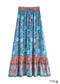 Boho Skirts in Verbena Flower in Blue For Women