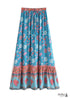 Boho Skirts in Verbena Flower in Blue For Women