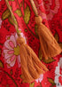 Boho Skirts in Verbena Flower in Red For Women