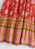 Boho Skirts in Verbena Flower in Red For Women