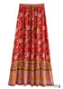 Boho Skirts in Verbena Flower in Red For Women