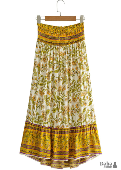 Faldas bohemias en amarillo arena verbena para mujer