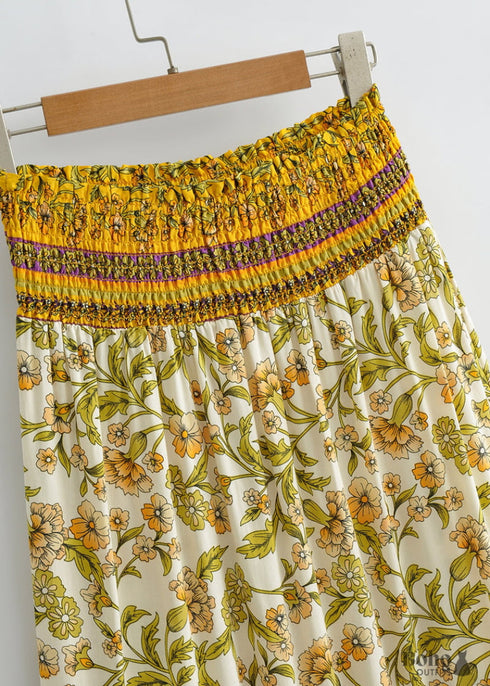Faldas bohemias en amarillo arena verbena para mujer
