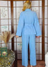 Boho Sleepwear, Pajamas Set, Emily Cotton in Blue and Navy