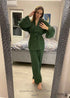 Boho Sleepwear, Pajamas Set, Emily Cotton in Green, Brown and Gray