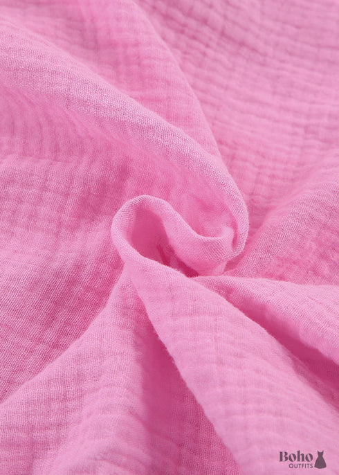 Conjunto de pijama bohemio Lucy Cotton en rosa y morado.