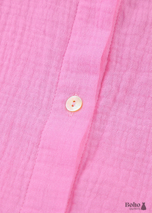 Conjunto de pijama bohemio Lucy Cotton en rosa y morado.