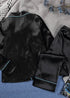 Pijama bohemio, conjunto de pijama de satén con corazón negro