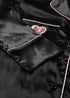 Pijama bohemio, conjunto de pijama de satén con corazón negro
