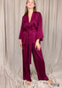 Boho Sleepwear, Pajamas Set, PJ Satin Clementine in Black, Navy, Gray and Red