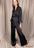 Boho Sleepwear, Pajamas Set, PJ Satin Clementine in Black, Navy, Gray and Red