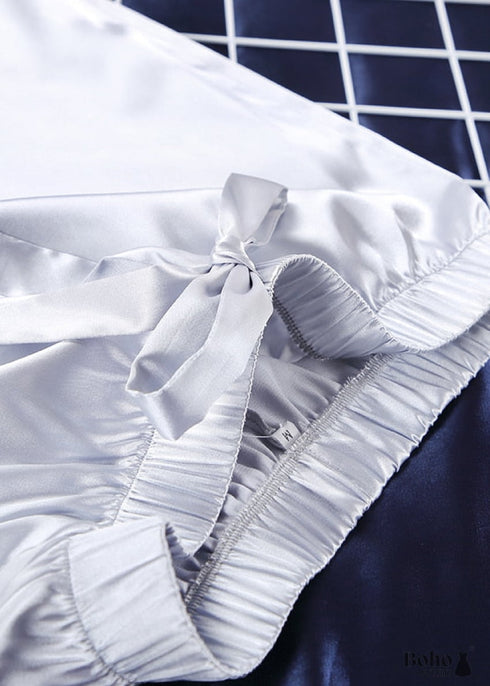 Boho Sleepwear, Pajamas Set, PJ Satin Clementine in Silver, Pink and Champagne