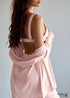 Boho Sleepwear, Pajamas Set, PJ Satin Clementine in Silver, Pink and Champagne