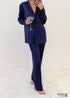 Boho Sleepwear, Pajamas Set, PJ Satin Corinne in Navy Blue