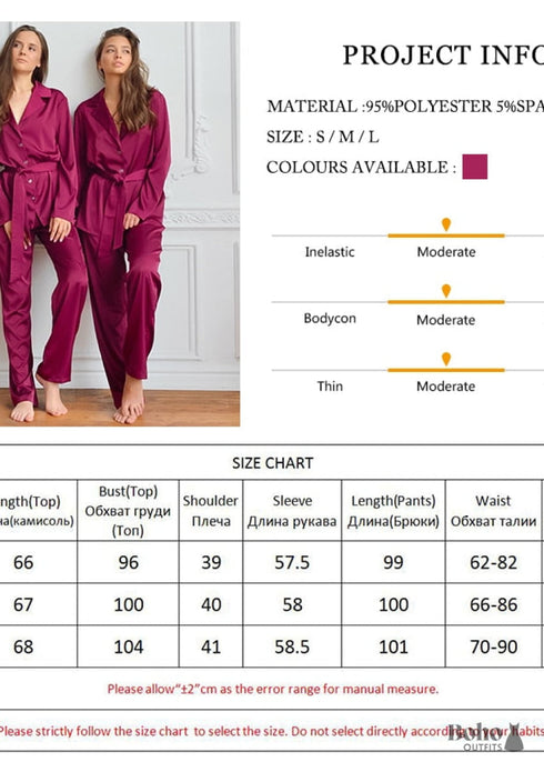 Pijama bohemio, conjunto de pijama de satén Francine en rojo