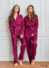 Pijama bohemio, conjunto de pijama de satén Francine en rojo