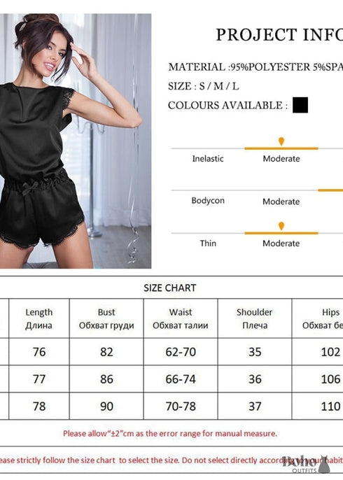 Pijama bohemio, conjunto de pijama de satén Jeanne negro y rosa