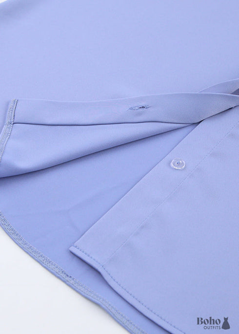 Pijama bohemio, conjunto de pijama de satén Lucy en azul