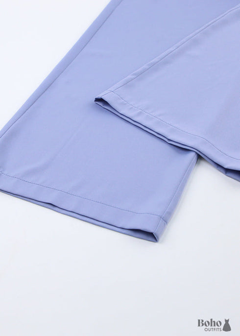 Pijama bohemio, conjunto de pijama de satén Lucy en azul