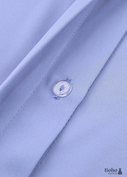 Pijama bohemio, conjunto de pijama de satén Lucy en azul