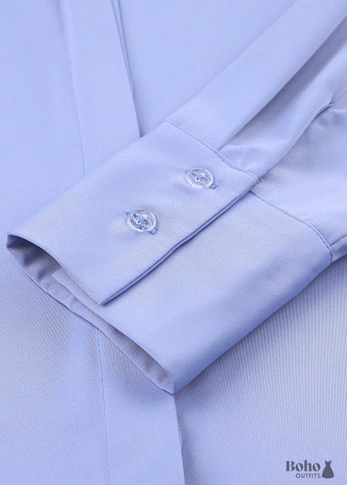 Pijama bohemio, conjunto de pijama de satén Lucy en azul