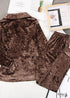 Pijama bohemio de terciopelo Desireee en marrón.