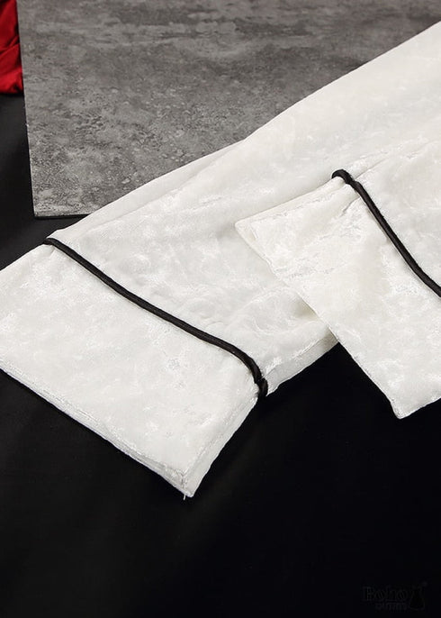 Pijama bohemio de terciopelo Desireee en blanco