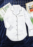 Boho Sleepwear, Pajamas Shirt Dress, PJ Satin Jolie White