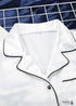 Boho Sleepwear, Pajamas Shirt Dress, PJ Satin Jolie White