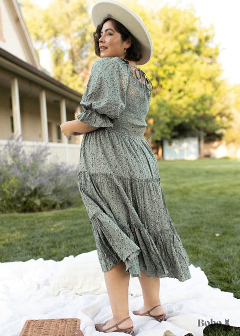 Boho Square Collar Dress Sadie